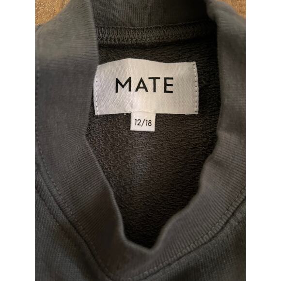 MATE THE LABEL Mini Organic Terry Raglan Sweatshirt Sz 12-18 month Charcoal - Picture 3 of 5